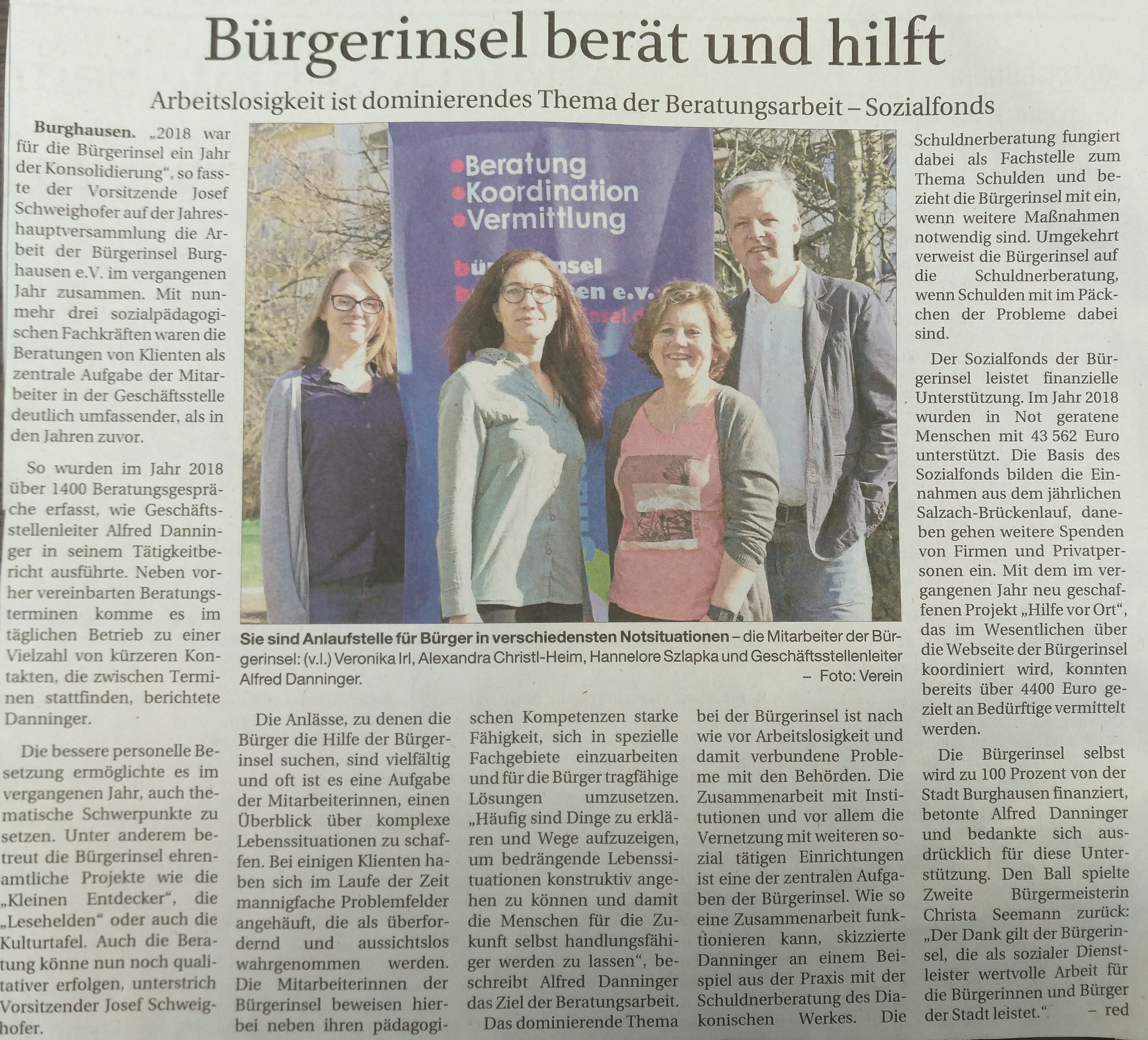 Jahreshauptversammlung Der Burgerinsel Burghausen E V